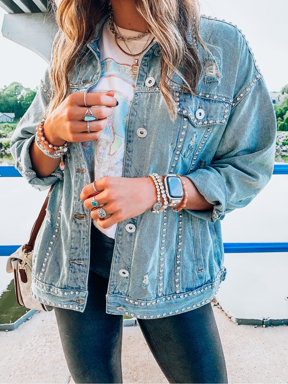 POL STUDDED DENIM JACKET